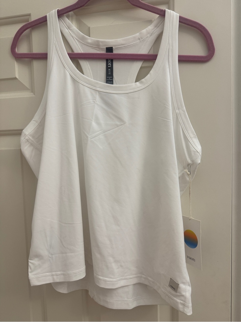 Vuori White Racerback Performance Tank